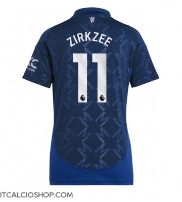 Manchester United Joshua Zirkzee #11 Seconda Maglia Femmina 2024-25 Manica Corta